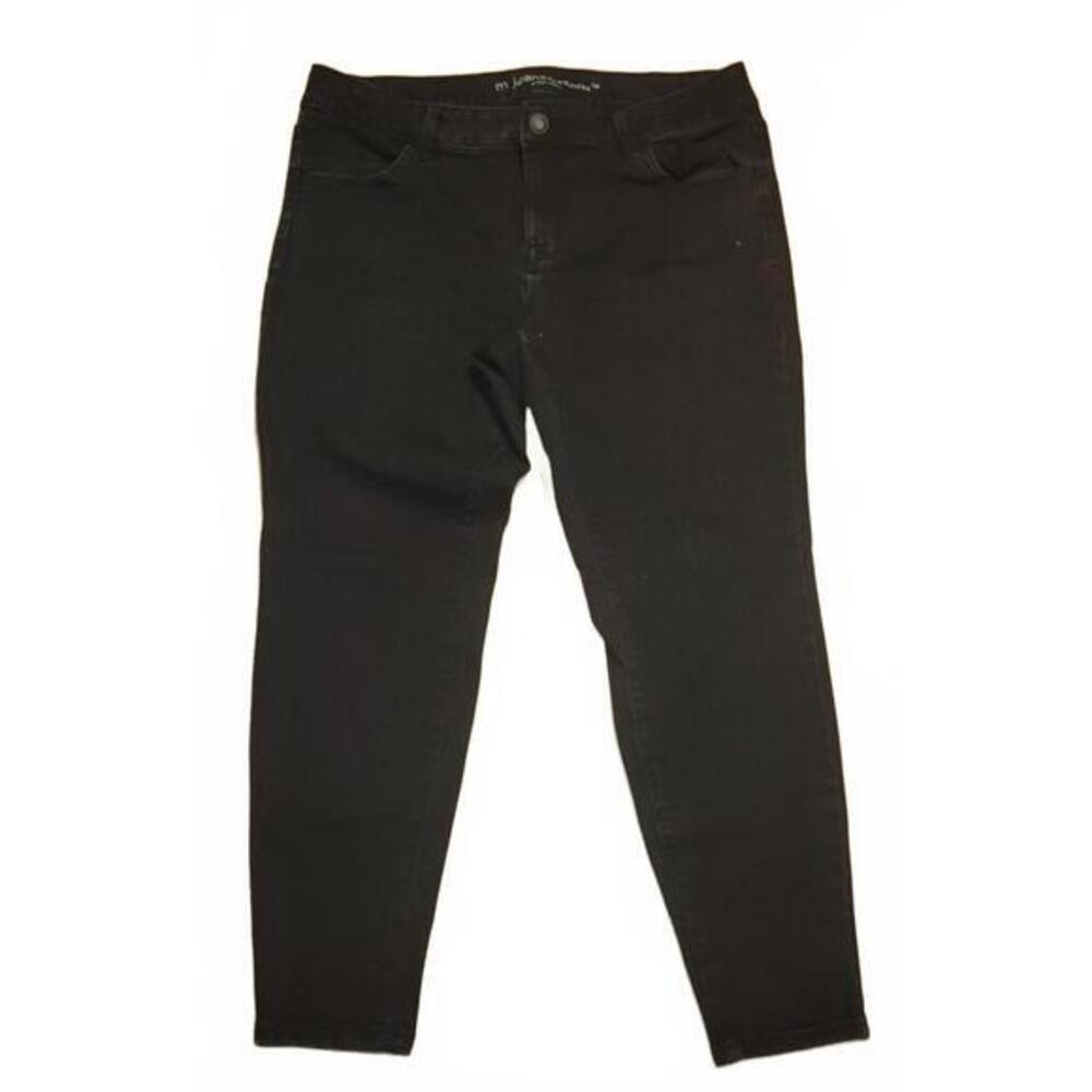 M Jeans by Maurices Womens 16W Short Black Mid Rise Skinny Jeans Stretch Denim